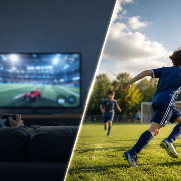 adolescents jouant au soccer à Montréal — sport d'équipe et temps d'écran